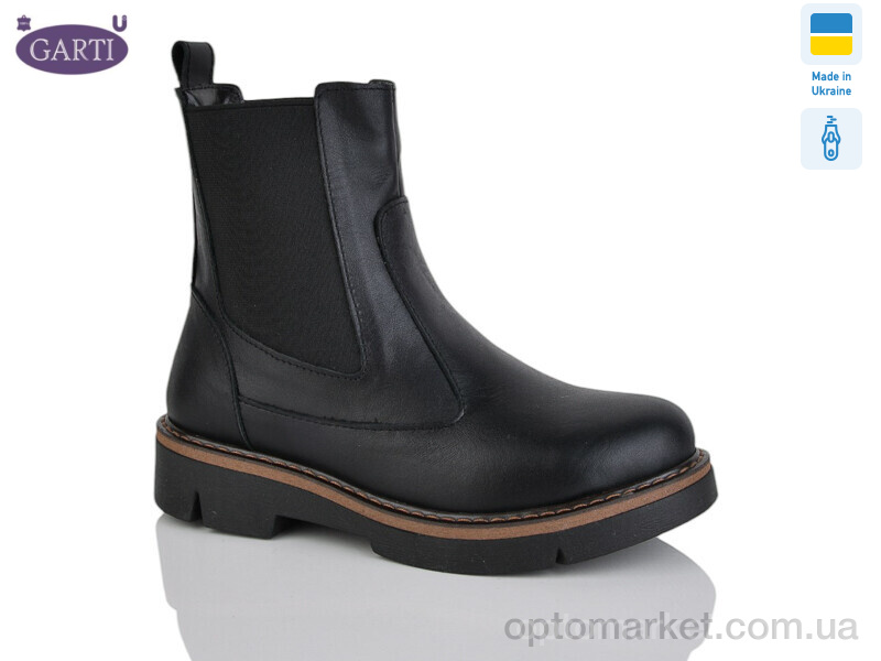 Купить Черевики жіночі 366 чорна шкіра Garti чорний, фото 1