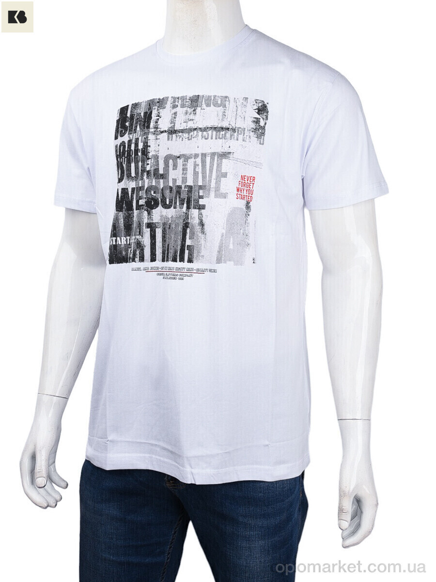 Купить Футболка чоловічі 3707-109-4 white Daniel Jones білий, фото 1