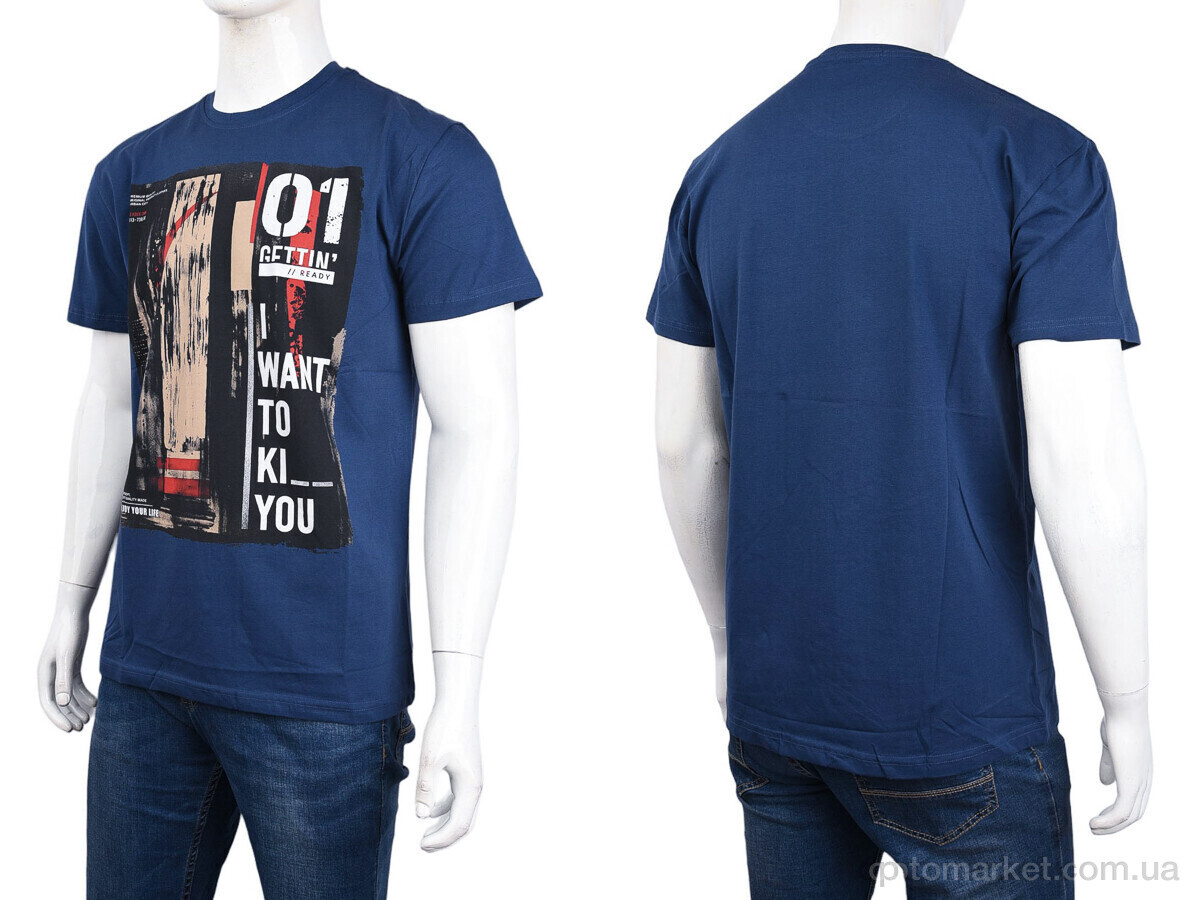 Купить Футболка чоловічі 3707-110-3 blue Daniel Jones синій, фото 3