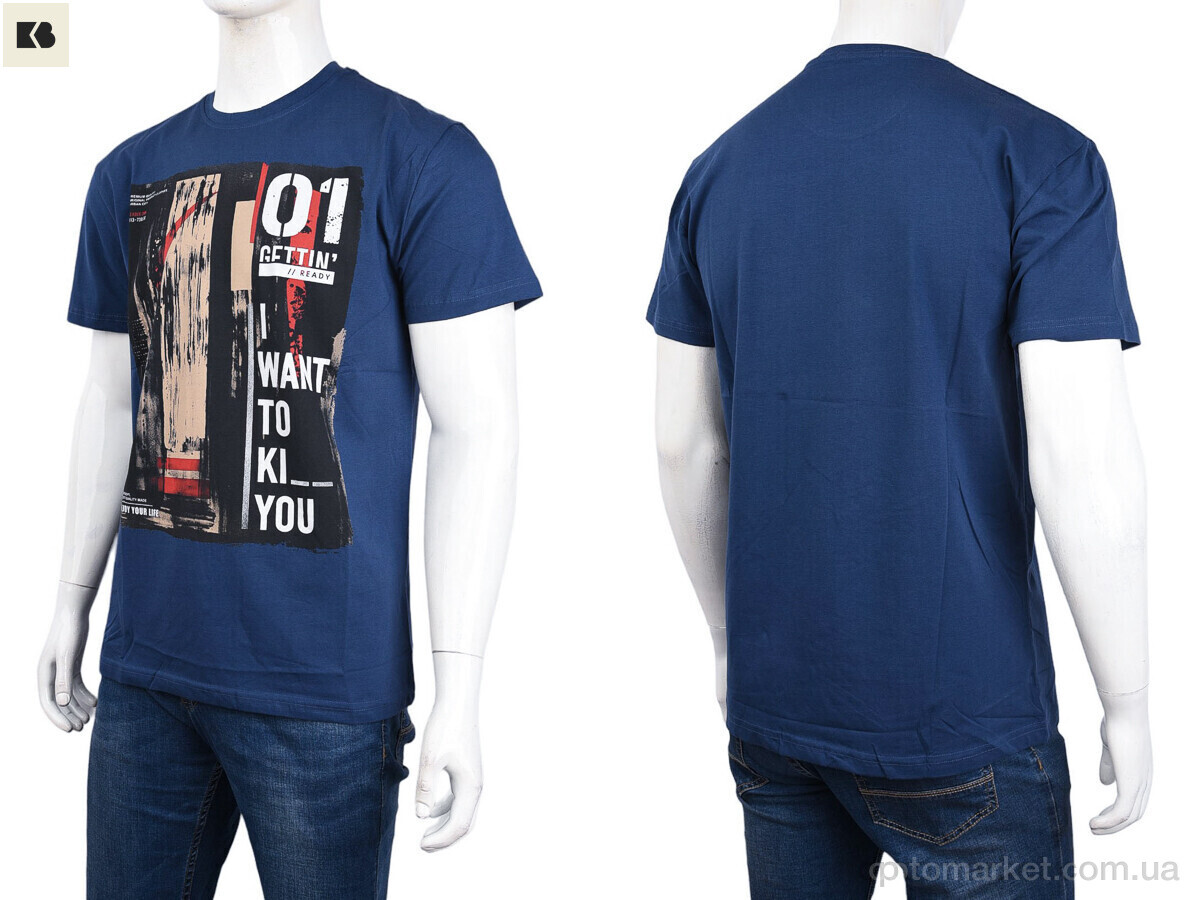 Купить Футболка чоловічі 3707-110-3 blue Daniel Jones синій, фото 3