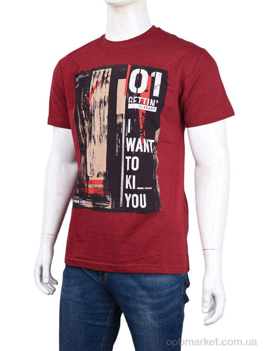 Купить Футболка чоловічі 3707-110-4 bordo Daniel Jones бордовий, фото 1