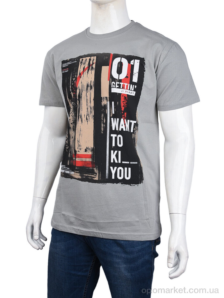 Купить Футболка чоловічі 3707-110-6 grey Daniel Jones сірий, фото 1