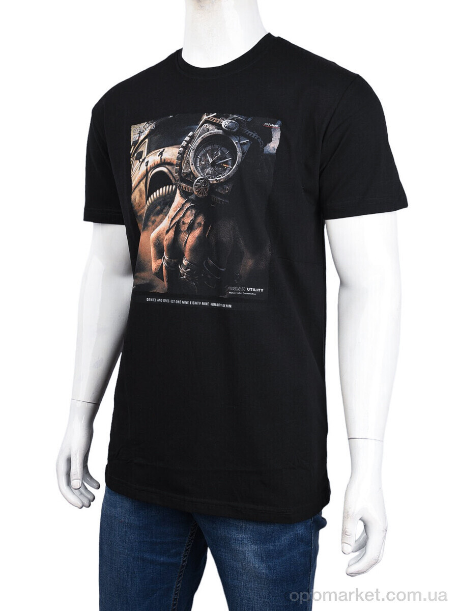 Купить Футболка чоловічі 3707-113-1 black Daniel Jones чорний, фото 1