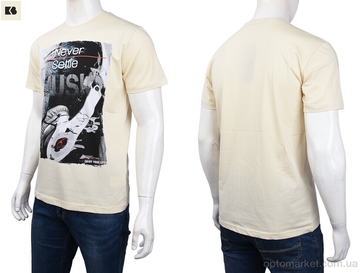 Купить Футболка чоловічі 3707-115-4 beige Daniel Jones бежевий, фото 3