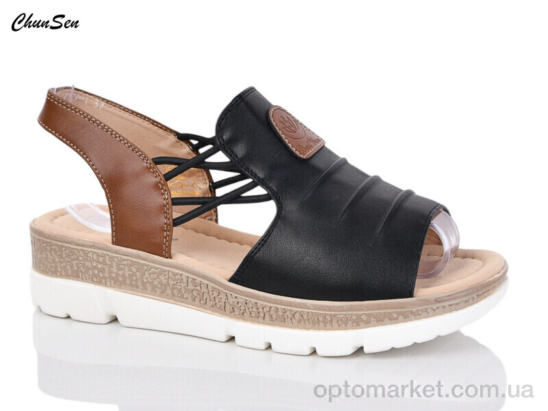 Купить Босоніжки жіночі 37159-1 Chunsen чорний, фото 1