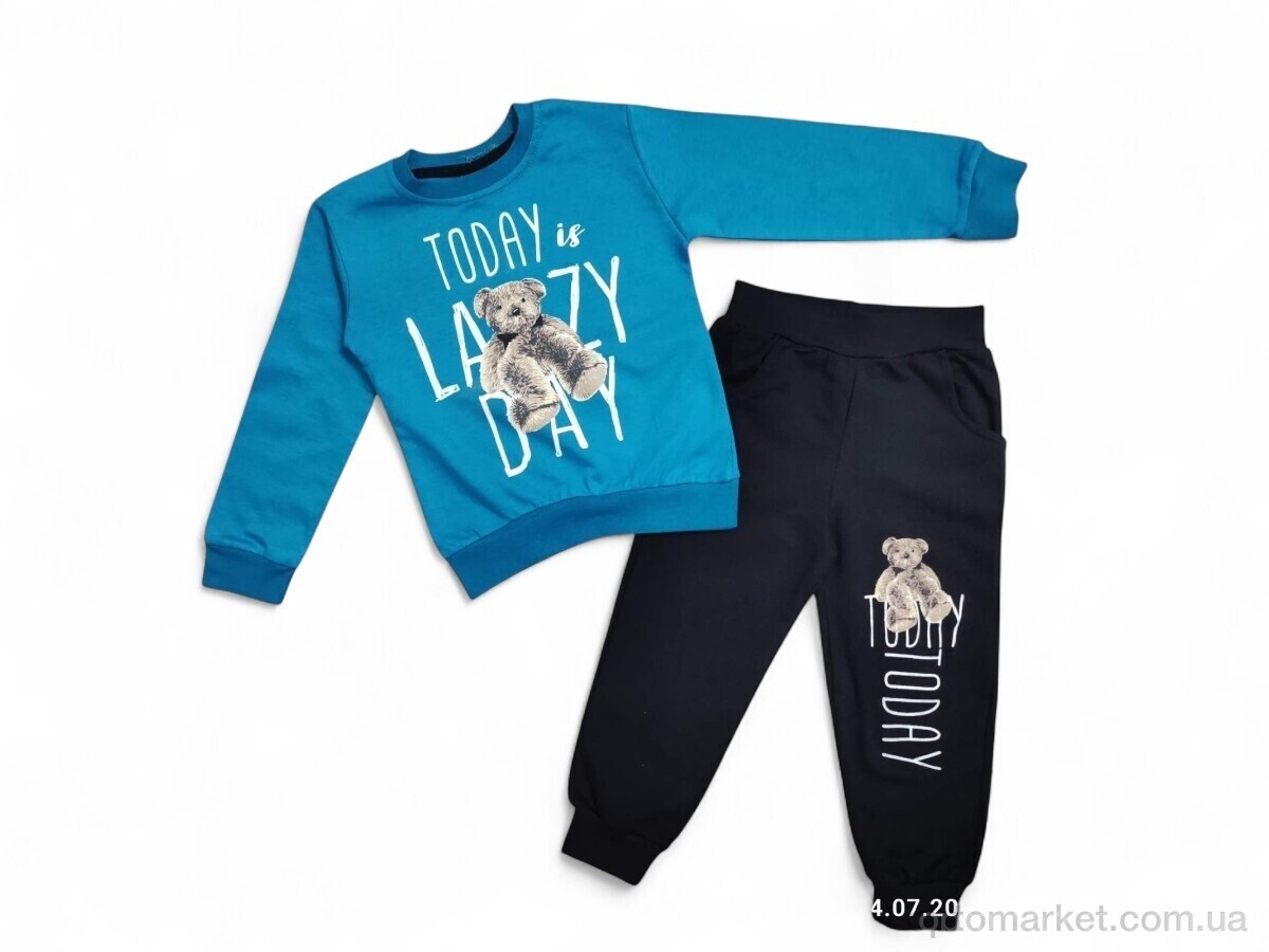 Купить Комплекти дитячі дитячі 3753 бірюзовий батнік-штани CITCIT Kids блакитний, фото 1