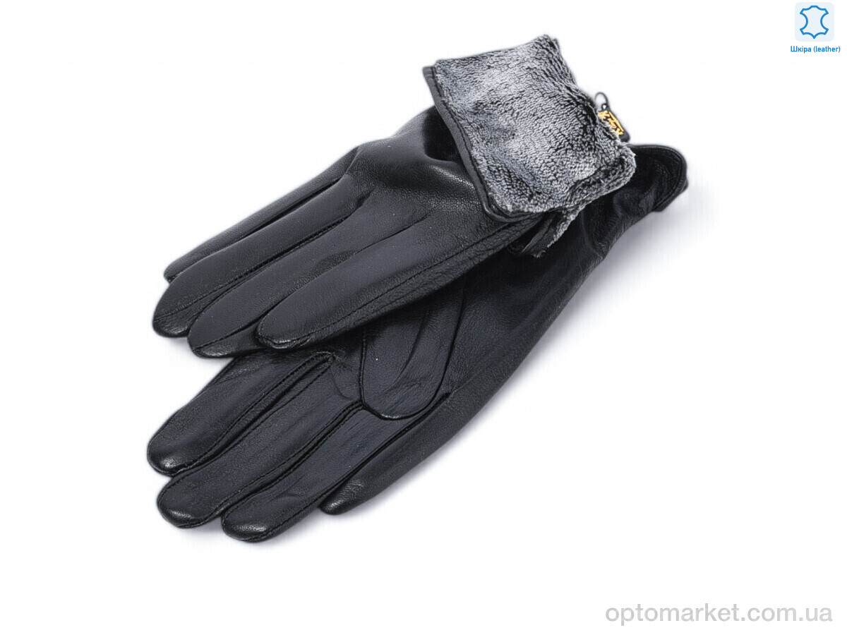 Купить Рукавички жіночі 4 black шкіра кози махра Rubi чорний, фото 2
