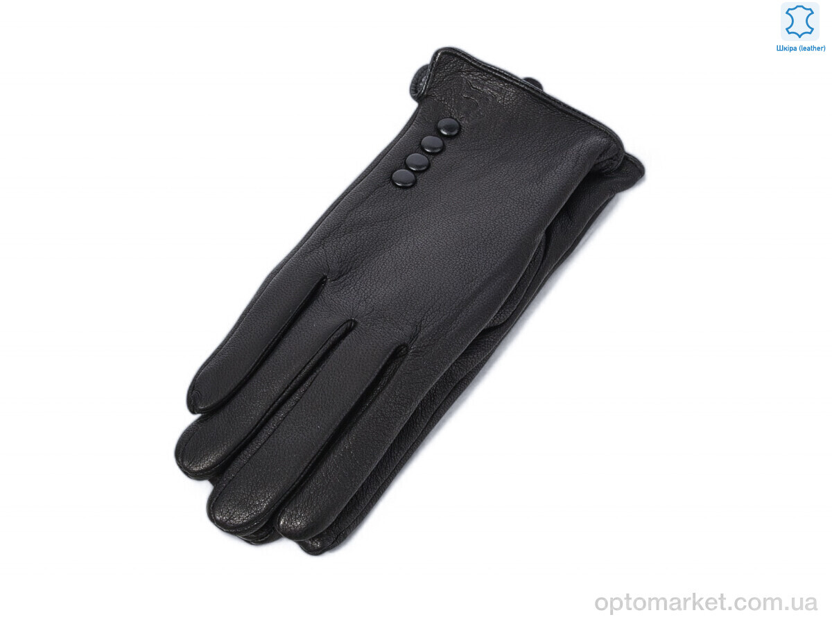 Купить Рукавички жіночі 4 black шкіра олень махра Rubi чорний, фото 1