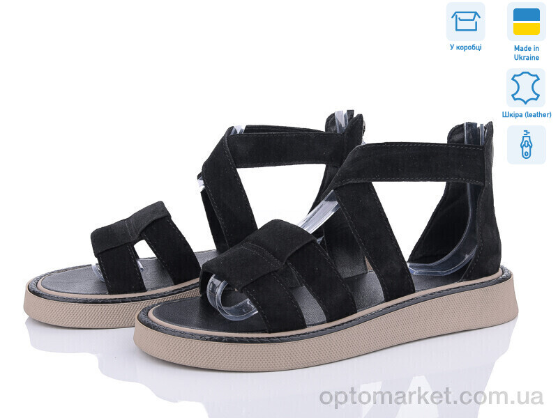 Купить Босоніжки жіночі 4071-42 замш IT Style чорний, фото 1