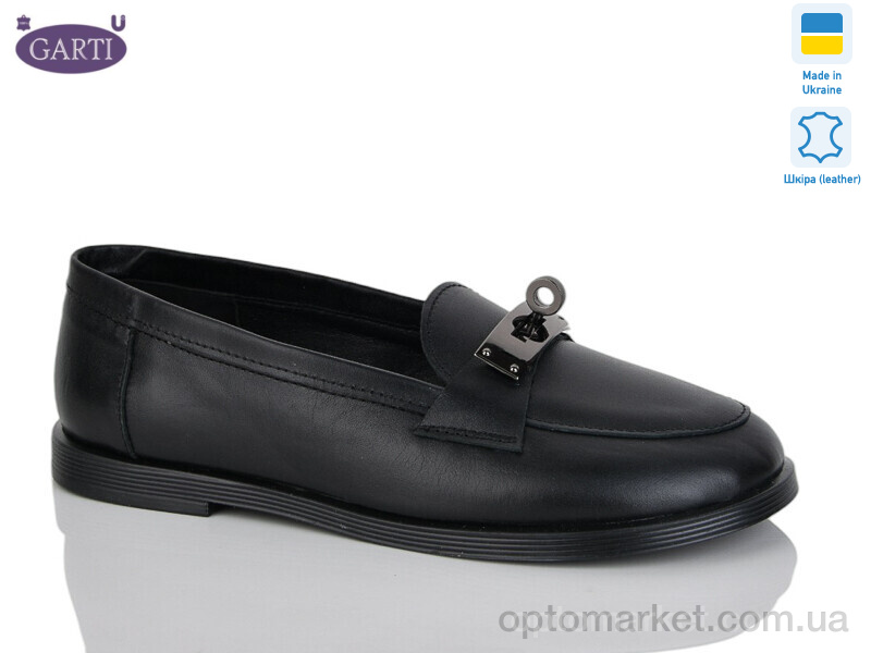 Купить Туфлі жіночі 409 чорна шкіра Garti чорний, фото 1
