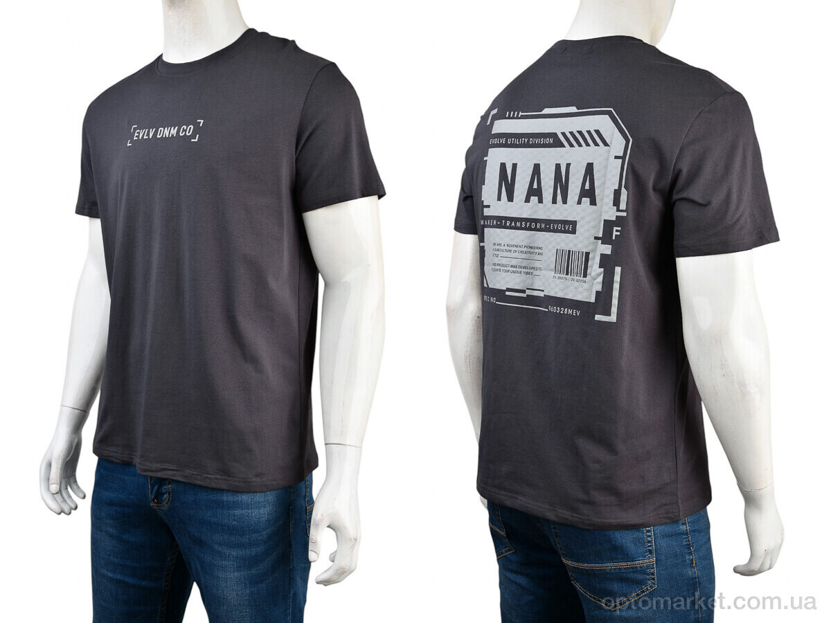 Купить Футболка чоловічі 4117-NT56-21-4 d.grey Nana сірий, фото 3