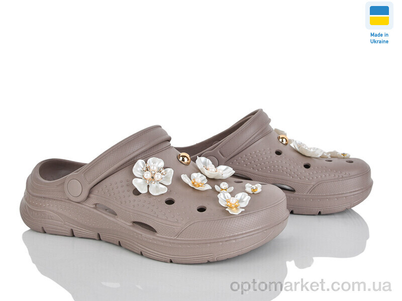 Купить Крокси жіночі 413 капучино Dago коричневий, фото 1