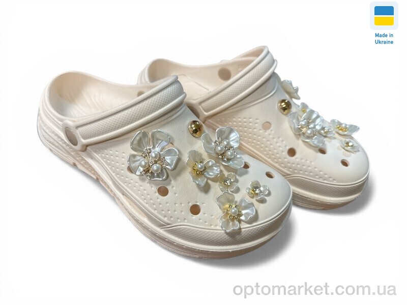 Купить Крокси жіночі 413 кремовий Dago бежевий, фото 1