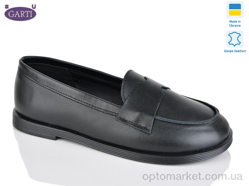 Купить Туфлі жіночі 414 чорна шкіра Garti чорний, фото 1