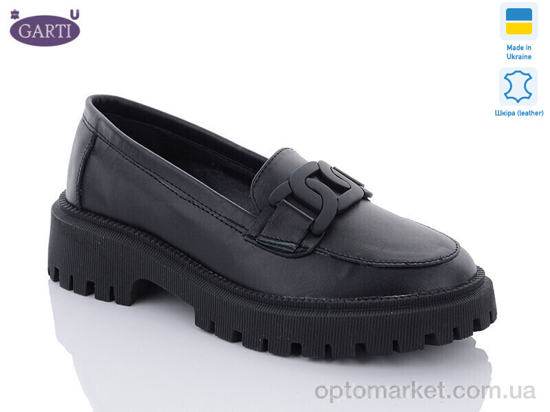 Купить Туфлі жіночі 417 чорна шкіра Garti чорний, фото 1