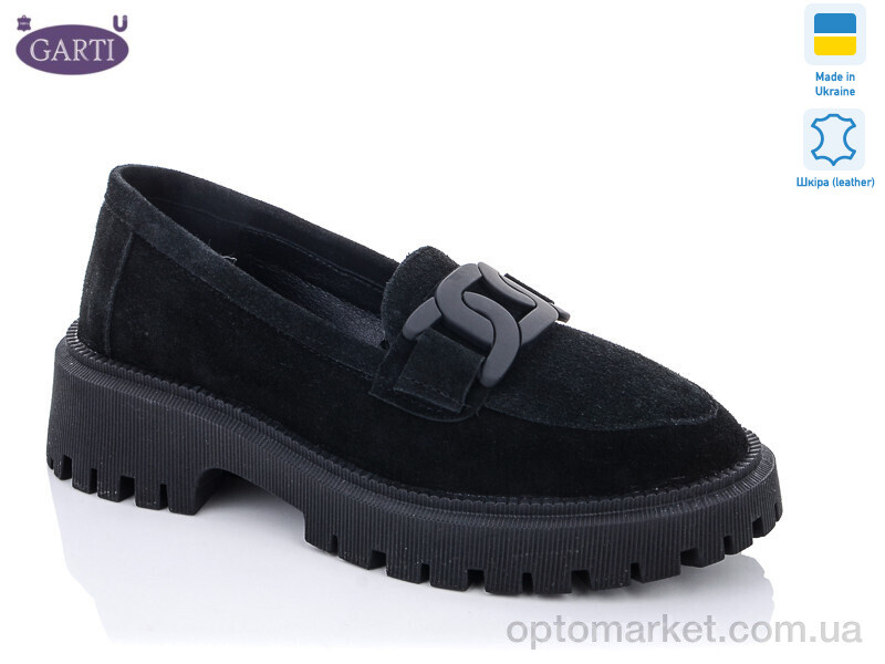 Купить Туфлі жіночі 417 замш Garti чорний, фото 1