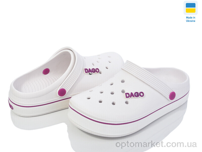 Купить Крокси жіночі 419 білий-фіолетовий Dago білий, фото 1