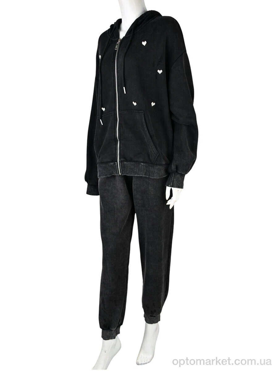 Купить Спортивний костюм жіночі 4245-J047 black Evinos чорний, фото 1