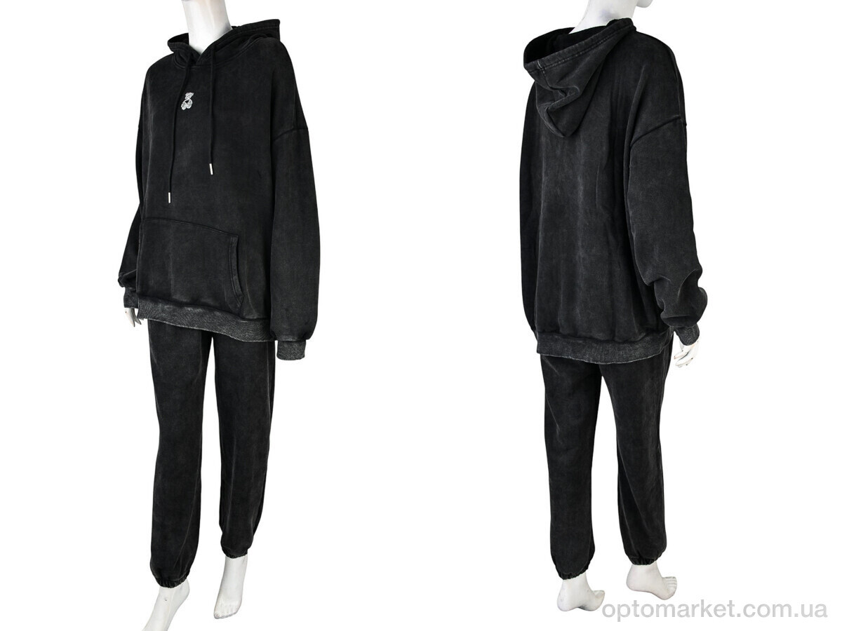 Купить Спортивний костюм жіночі 4245-J048 black Evinos чорний, фото 3