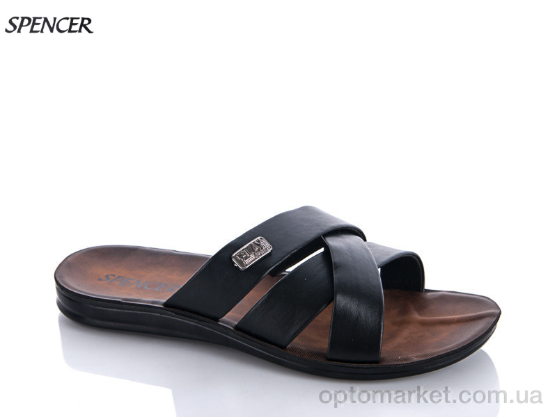 Купить Шльопанці чоловічі 4310 чёрный лак Spencer чорний, фото 1
