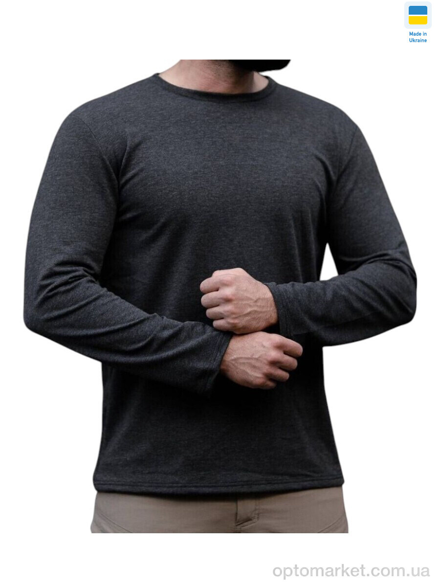 Купить Батник чоловічі 44 логслів т.сірий Sport style сірий, фото 1