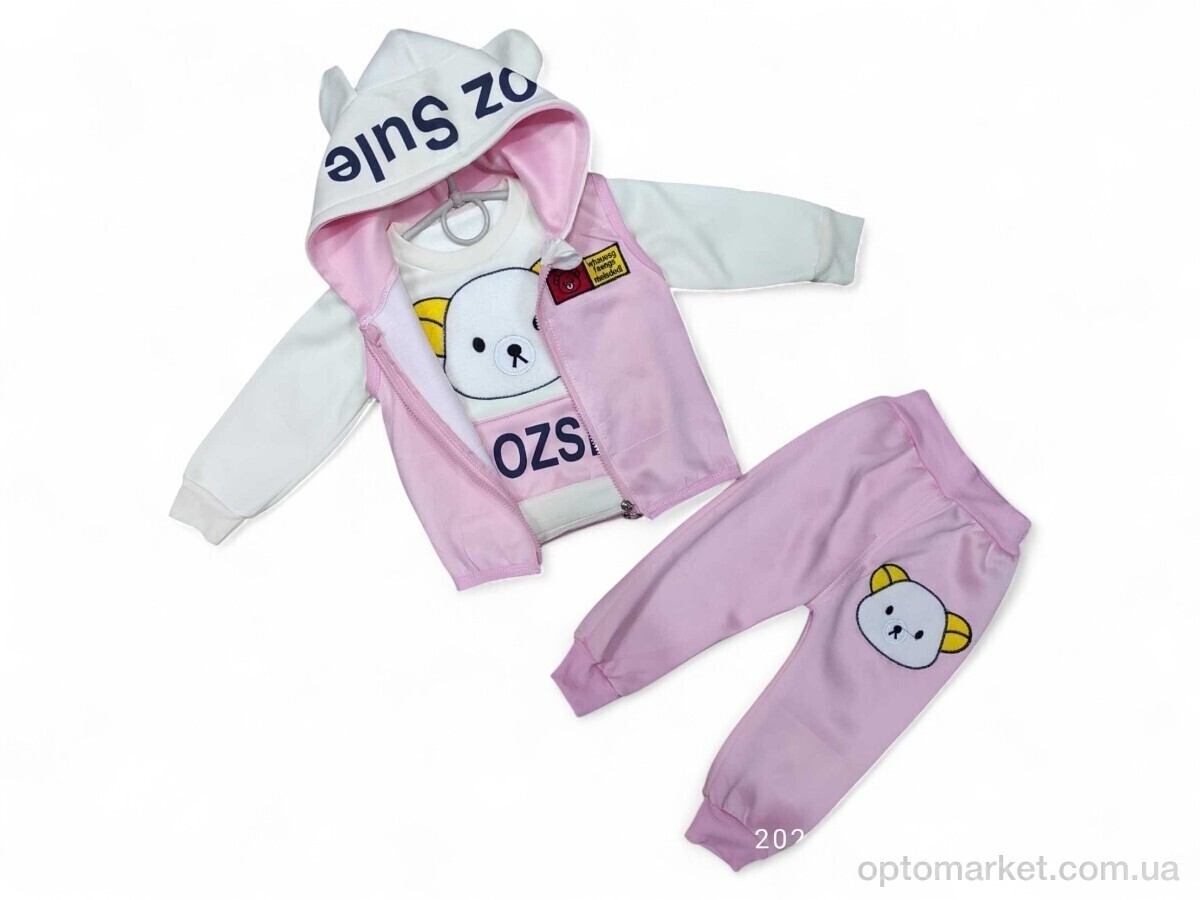 Купить Комплекти дитячі дитячі 4717 рожевий жилетка-реглан-штани Sport рожевий, фото 1