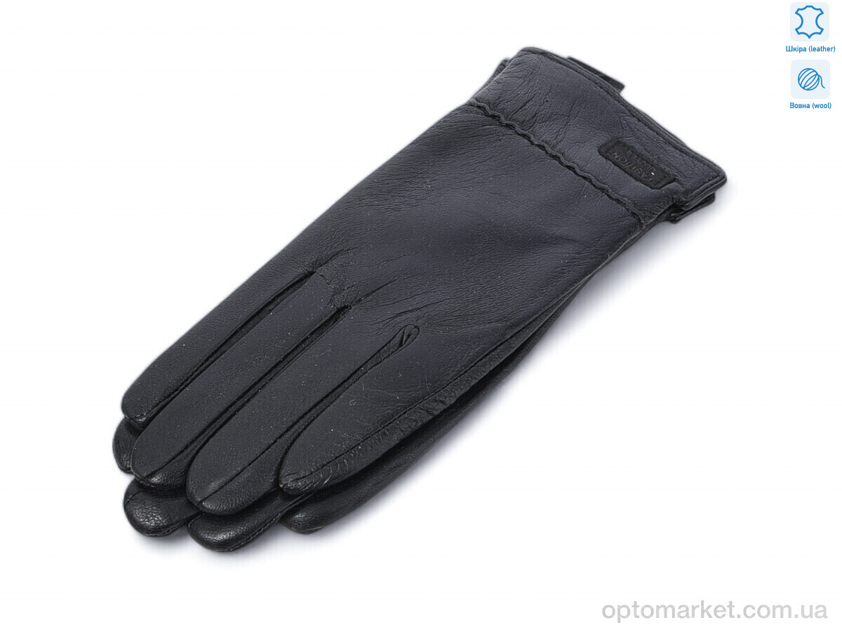 Купить Рукавички жіночі 5 black шкіра вовна Rubi чорний, фото 1