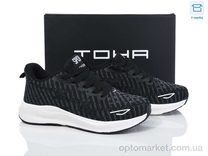 Купить Кросівки жіночі 5003 black-white TOHA чорний, фото 1