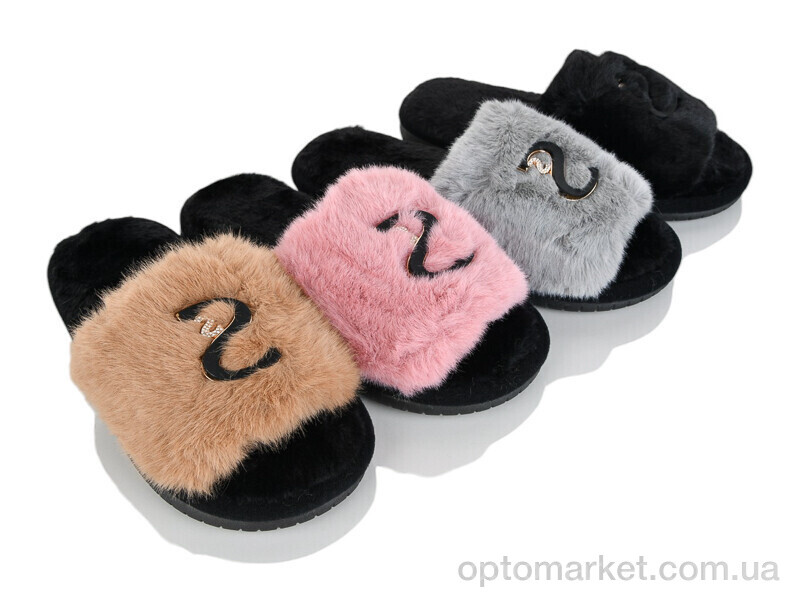 Купить Капці жіночі 5012 mix Optstok чорний, фото 1