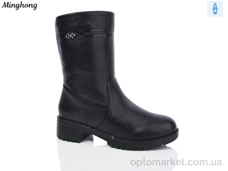 Купить Чоботи жіночі 507 Minghong чорний, фото 1