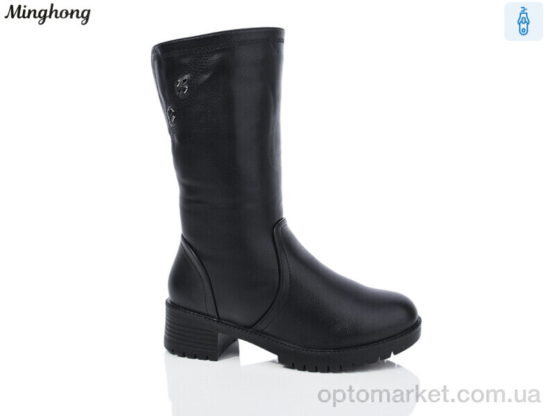 Купить Чоботи жіночі 508 Minghong чорний, фото 1