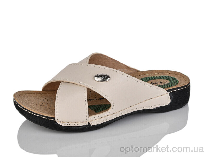 Купить Шльопанці жіночі 5100 св.бежевий Elegance бежевий, фото 1