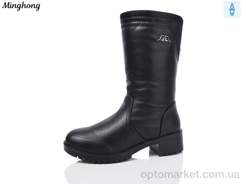 Купить Чоботи жіночі 510 Minghong чорний, фото 1