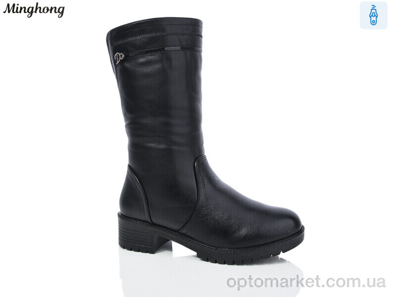 Купить Чоботи жіночі 515 Minghong чорний, фото 1