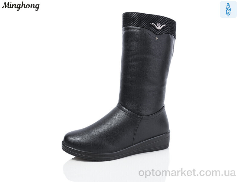 Купить Чоботи жіночі 520 Minghong чорний, фото 1