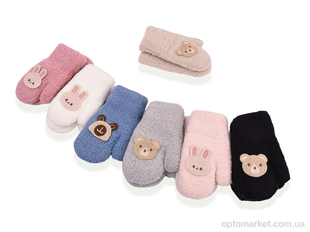 Купить Рукавиці дитячі 5211 (тедди) mix Anjela мікс, фото 1