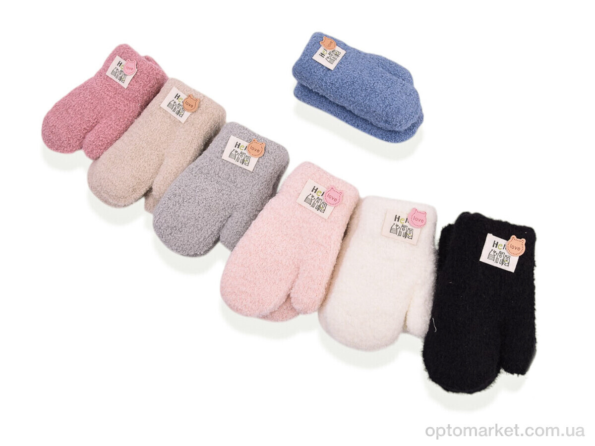 Купить Рукавиці дитячі 5212 (тедди) mix Anjela мікс, фото 1