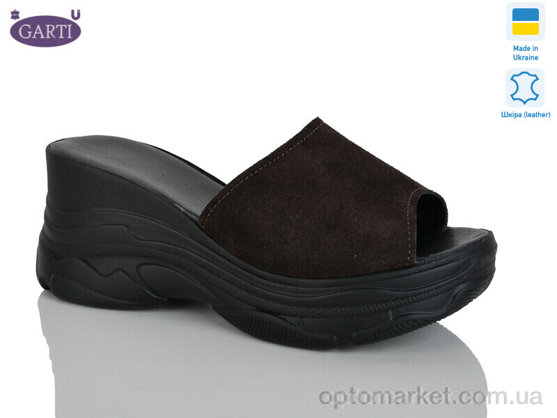 Купить Шльопанці жіночі 525 коричневий замш Garti коричневий, фото 1