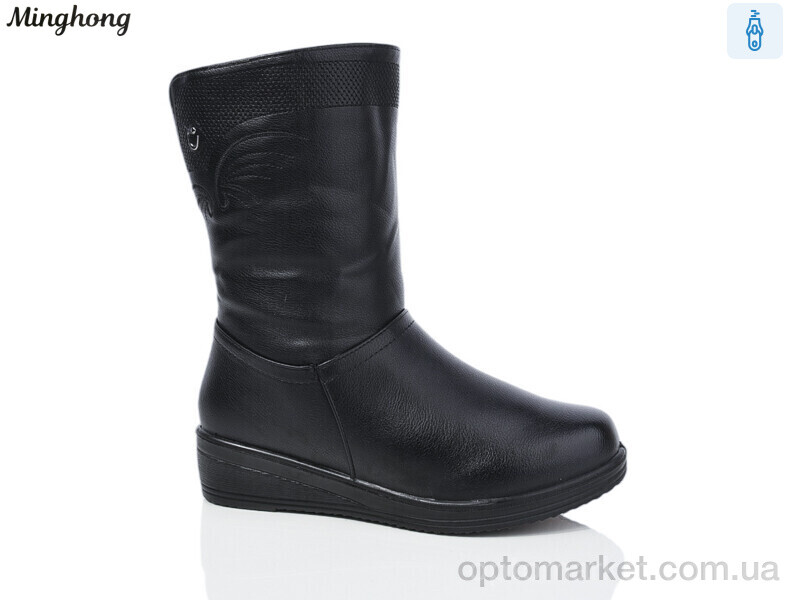 Купить Чоботи жіночі 527 Minghong чорний, фото 1