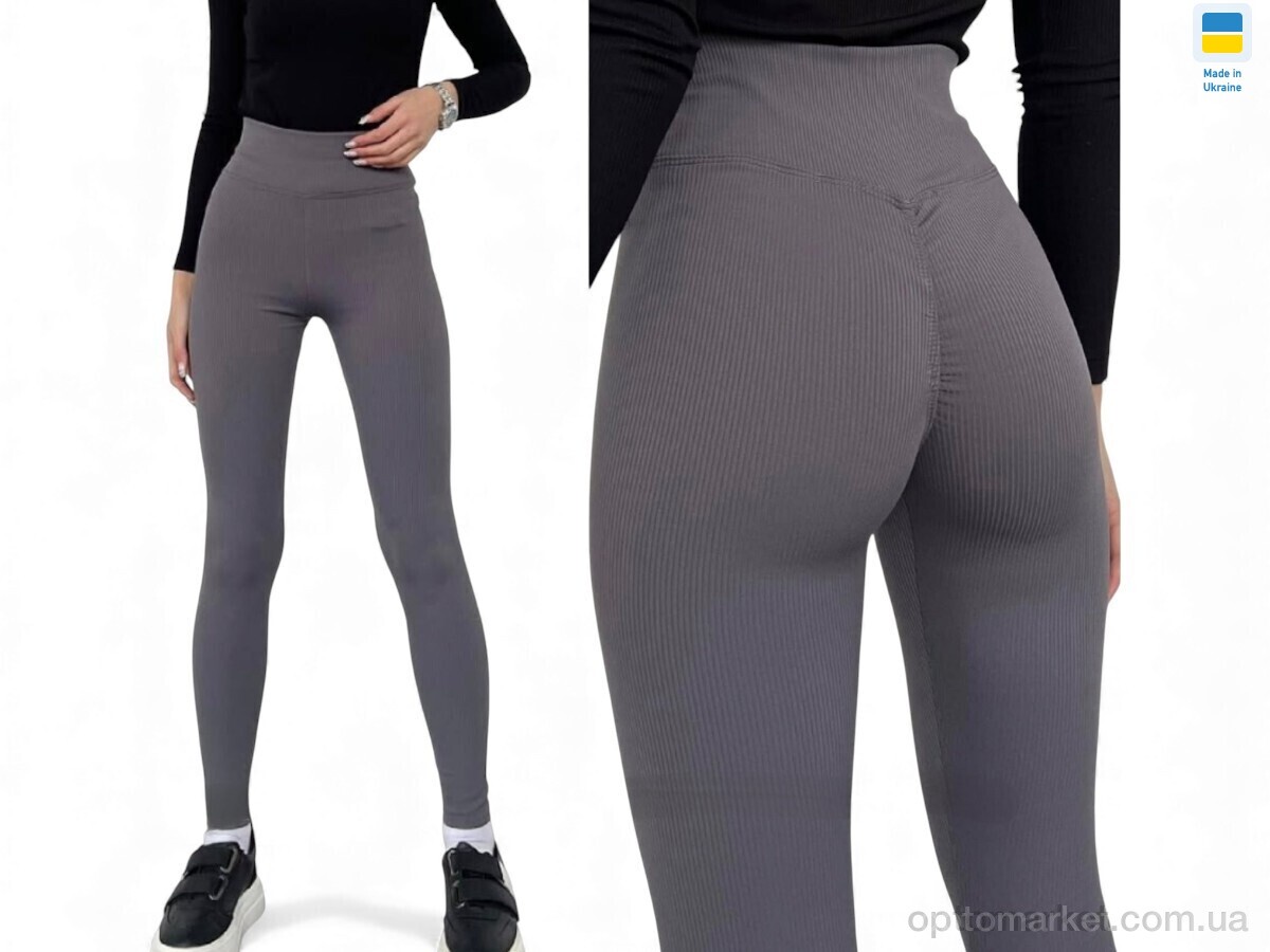 Купить Лосини жіночі 5275 т.сірий з пушапом Sport style сірий, фото 1