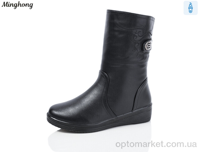 Купить Чоботи жіночі 528 Minghong чорний, фото 1