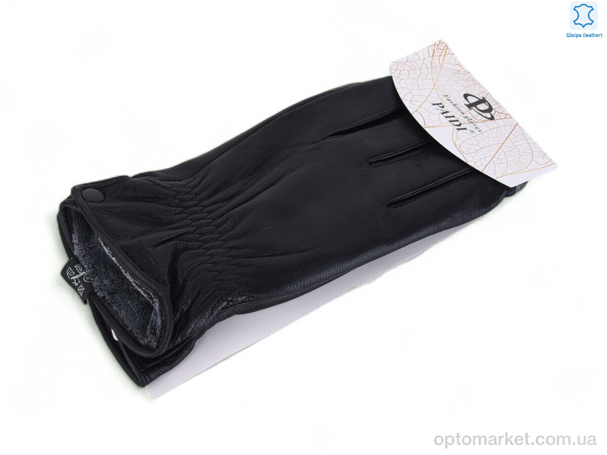 Купить Рукавички чоловічі 53-1 black батал Paidi чорний, фото 1