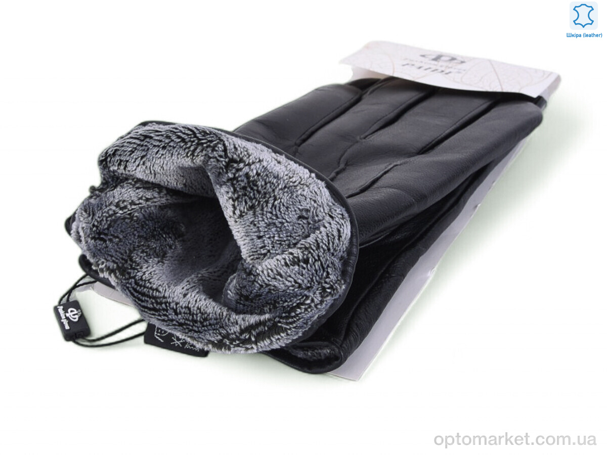 Купить Рукавички чоловічі 53-6 black батал Paidi чорний, фото 2