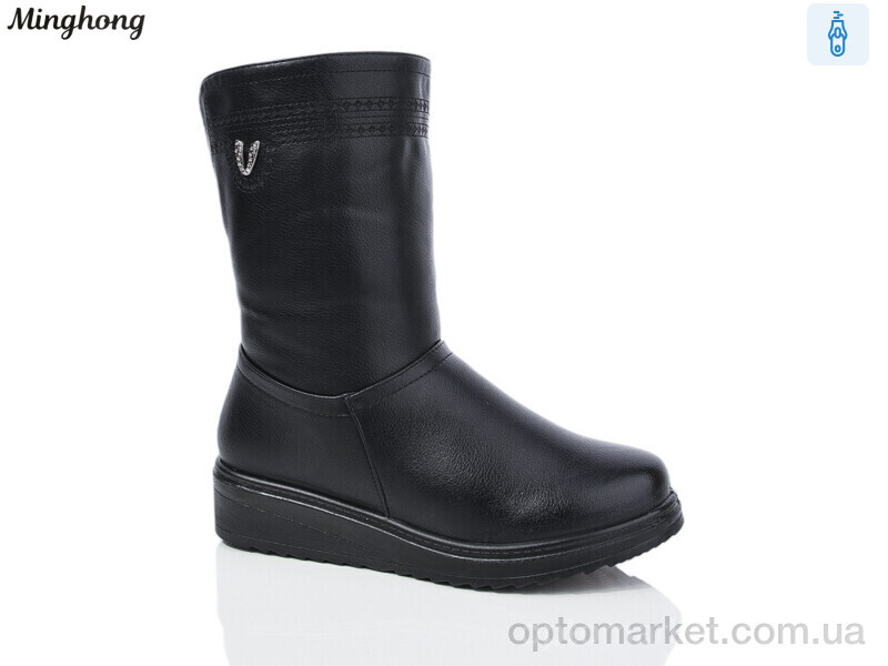 Купить Чоботи жіночі 530 Minghong чорний, фото 1