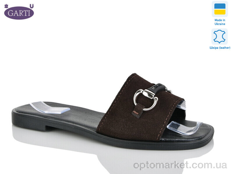 Купить Шльопанці жіночі 54 коричневий замш Garti коричневий, фото 1