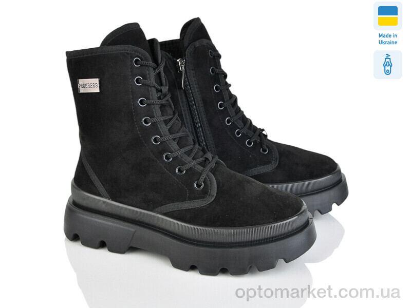 Купить Черевики жіночі 5402-1 чорний Progress чорний, фото 1