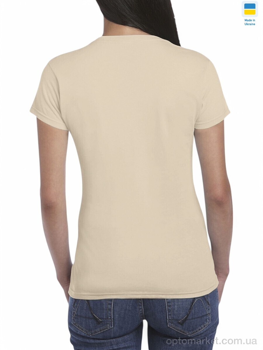 Купить Футболка жіночі 5430 beige Gildan бежевий, фото 2