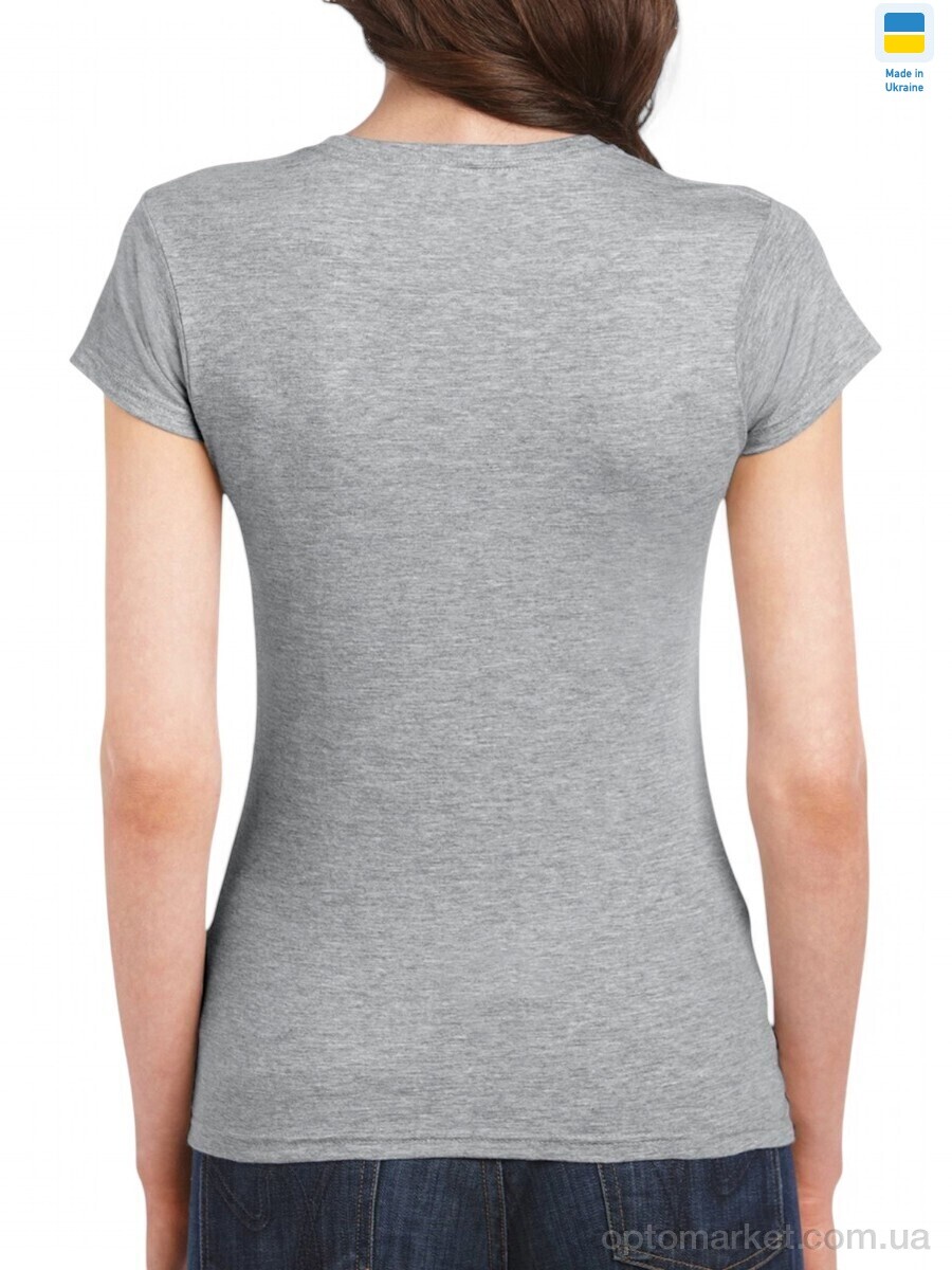 Купить Футболка жіночі 5430 grey Gildan сірий, фото 2