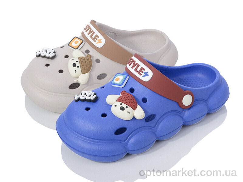 Купить Крокси дитячі 5526 blue-beige mix YZY мікс, фото 1