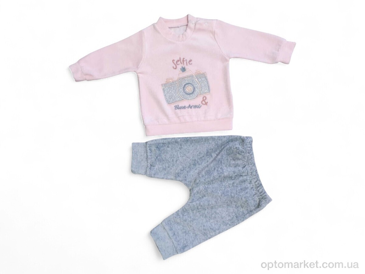 Купить Комплекти дитячі дитячі 579 пудровий батнік-штани Blue Armi рожевий, фото 1